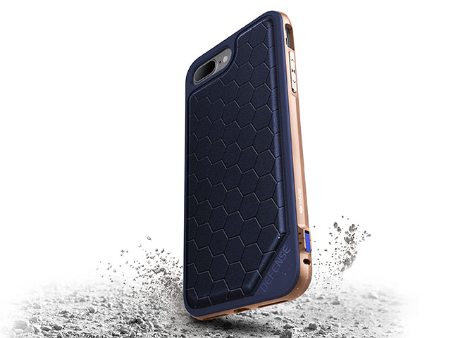 Чехол X-doria Defense Lux для Apple iPhone 7 plus (Blue and Gold, маталлический)