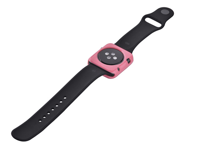 Чехол Devia Colorful case для Apple Watch 38 мм (розовый, гелевый)