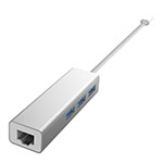 USB-хаб Devia Leopard универсальный (USB Type C 3.1, 3 USB-порта, USB 3.0, Ethernet-порт, серебристый)