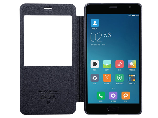 Чехол Nillkin Sparkle Leather Case для Xiaomi Redmi Note 4 (темно-серый, винилискожа)