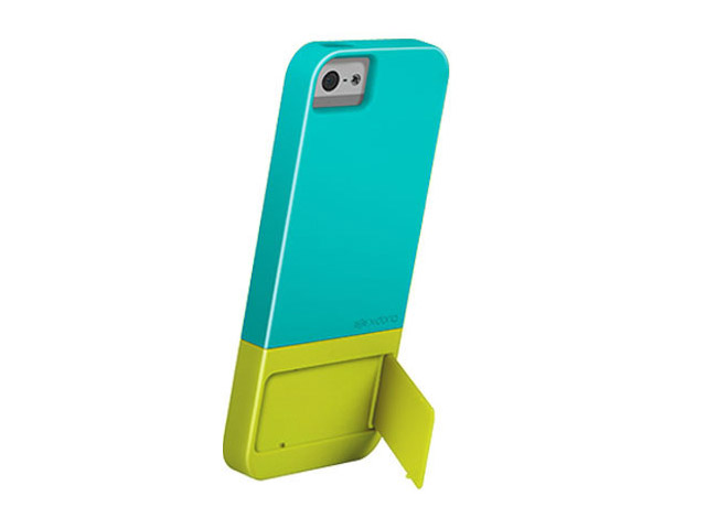 Чехол X-doria Kick Case для Apple iPhone 5 (голубой/желтый, пластиковый)