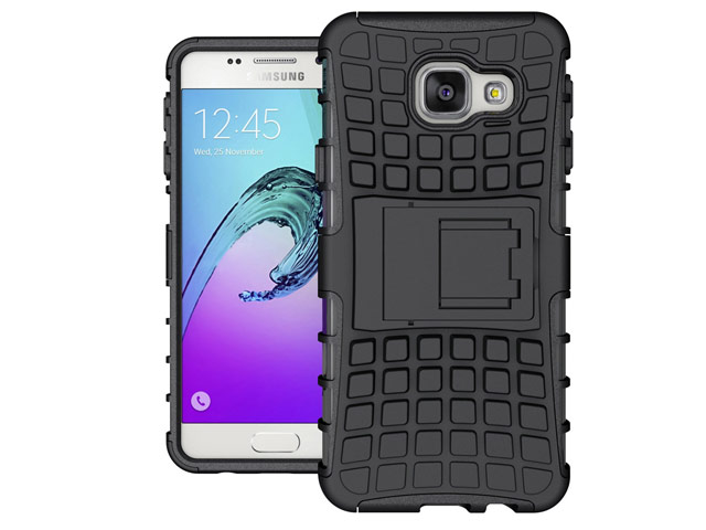 Чехол Yotrix Shockproof case для Samsung Galaxy A3 2016 A310 (черный, пластиковый)