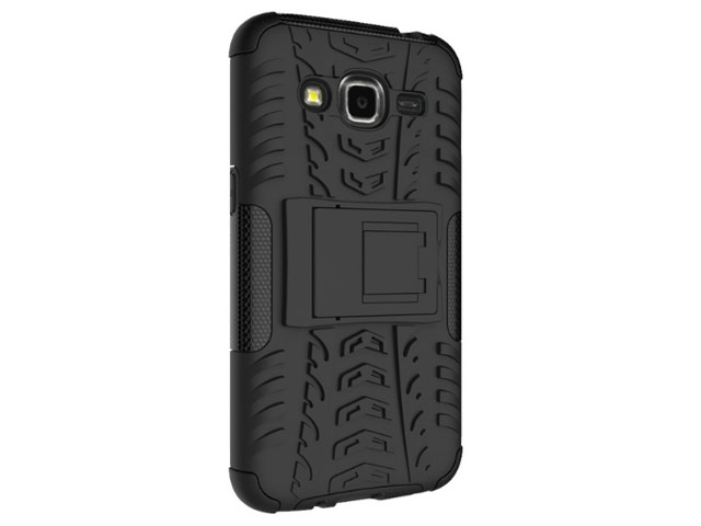 Чехол Yotrix Shockproof case для Samsung Galaxy J2 2016 (черный, пластиковый)