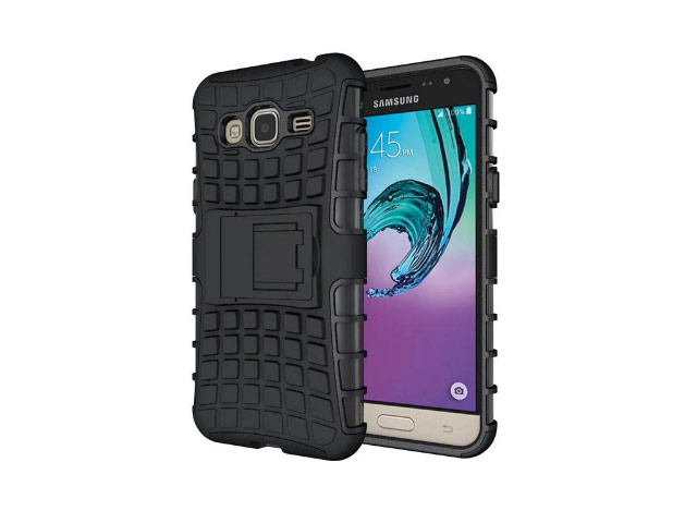 Чехол Yotrix Shockproof case для Samsung Galaxy J3 2016 J320 (черный, пластиковый)