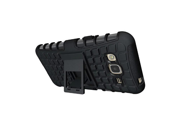 Чехол Yotrix Shockproof case для Samsung Galaxy J3 2016 J320 (черный, пластиковый)