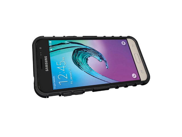 Чехол Yotrix Shockproof case для Samsung Galaxy J3 2016 J320 (черный, пластиковый)