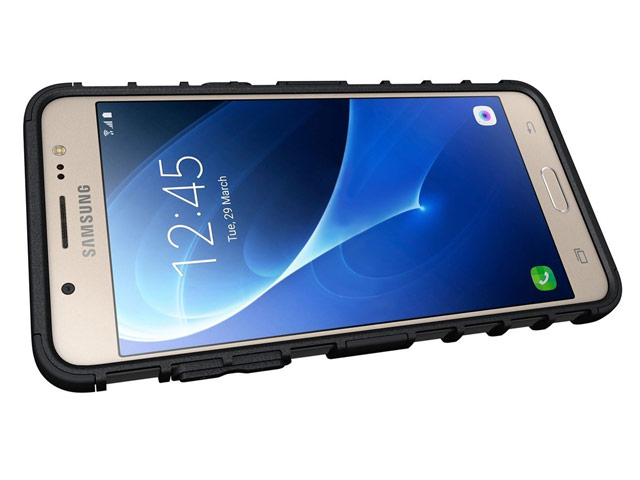 Чехол Yotrix Shockproof case для Samsung Galaxy J5 2016 J510 (черный, пластиковый)