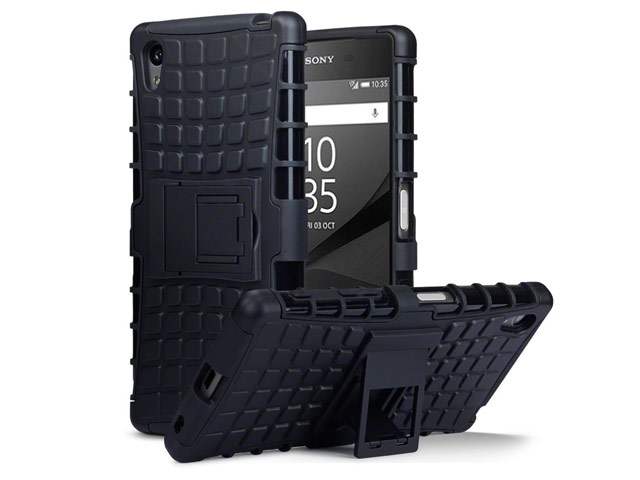 Чехол Yotrix Shockproof case для Sony Xperia Z5 (черный, пластиковый)