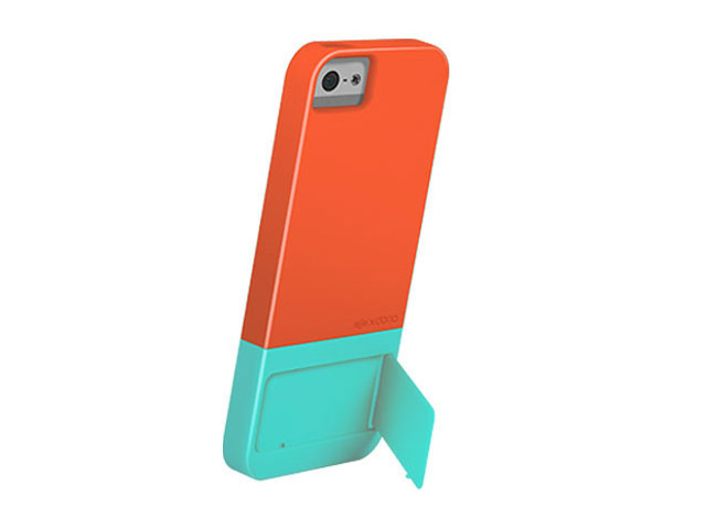 Чехол X-doria Kick Case для Apple iPhone 5 (оранжевый/голубой, пластиковый)