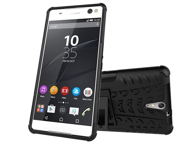 Чехол Yotrix Shockproof case для Sony Xperia C5 ultra (черный, пластиковый)