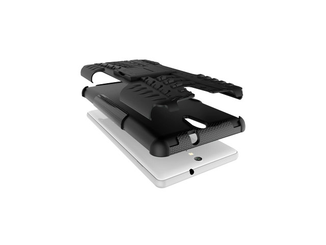 Чехол Yotrix Shockproof case для Sony Xperia C5 ultra (черный, пластиковый)