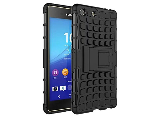 Чехол Yotrix Shockproof case для Sony Xperia M5 (черный, пластиковый)