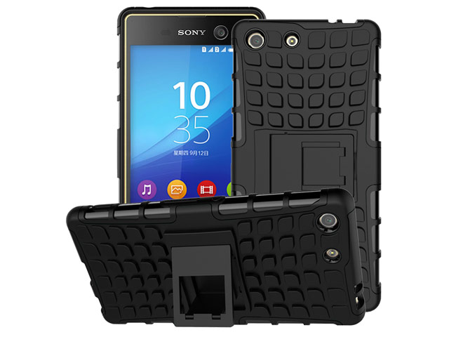 Чехол Yotrix Shockproof case для Sony Xperia M5 (черный, пластиковый)