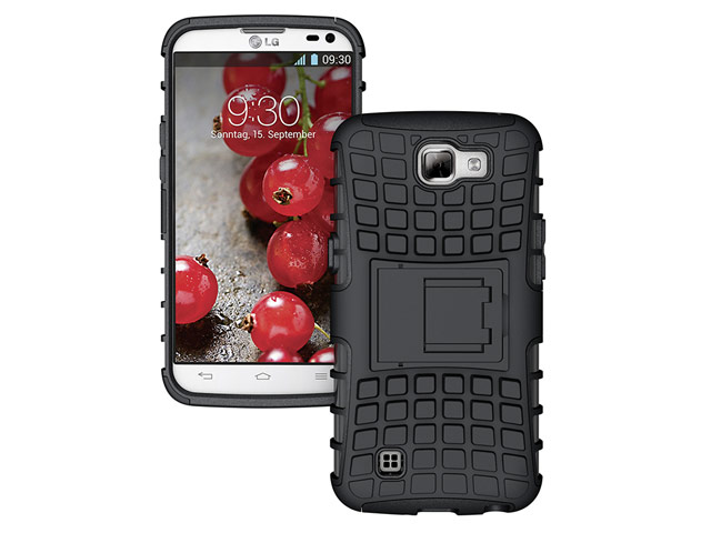 Чехол Yotrix Shockproof case для LG K4 (черный, пластиковый)