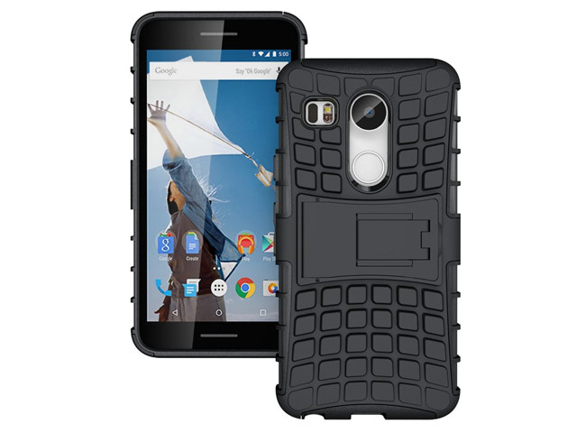 Чехол Yotrix Shockproof case для LG Nexus 5X (черный, пластиковый)