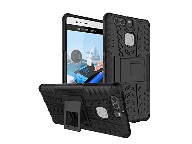 Чехол Yotrix Shockproof case для Huawei P9 (черный, пластиковый)