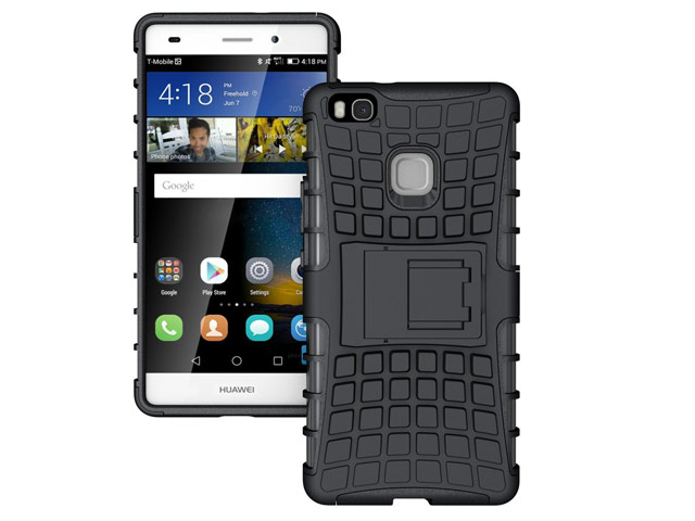 Чехол Yotrix Shockproof case для Huawei P9 lite (черный, пластиковый)