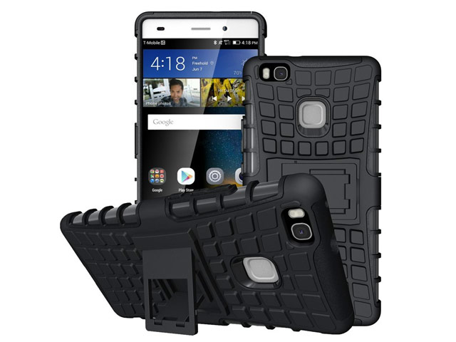 Чехол Yotrix Shockproof case для Huawei P9 lite (черный, пластиковый)