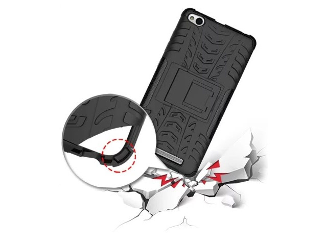 Чехол Yotrix Shockproof case для Xiaomi Redmi 3 (черный, пластиковый)