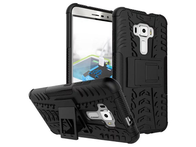 Чехол Yotrix Shockproof case для Asus Zenfone 3 ZE552KL (черный, пластиковый)