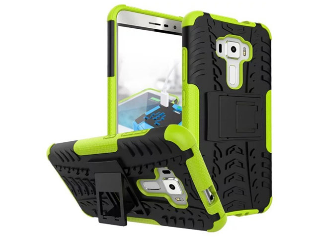 Чехол Yotrix Shockproof case для Asus Zenfone 3 ZE552KL (зеленый, пластиковый)