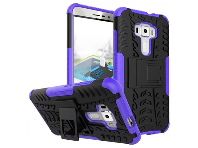 Чехол Yotrix Shockproof case для Asus Zenfone 3 ZE552KL (фиолетовый, пластиковый)