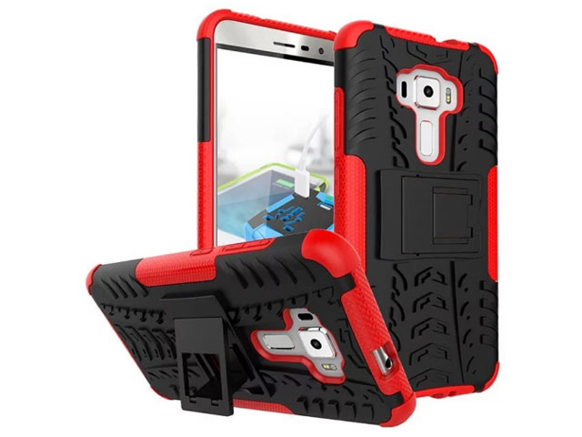 Чехол Yotrix Shockproof case для Asus Zenfone 3 ZE552KL (красный, пластиковый)