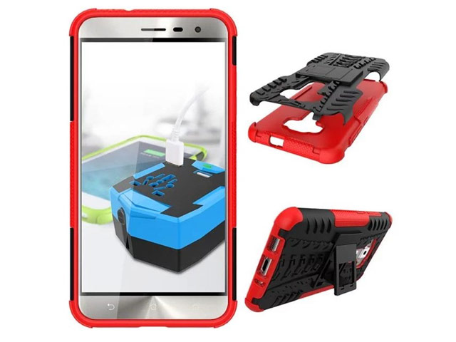 Чехол Yotrix Shockproof case для Asus Zenfone 3 ZE552KL (красный, пластиковый)