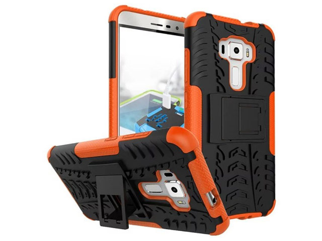 Чехол Yotrix Shockproof case для Asus Zenfone 3 ZE552KL (оранжевый, пластиковый)