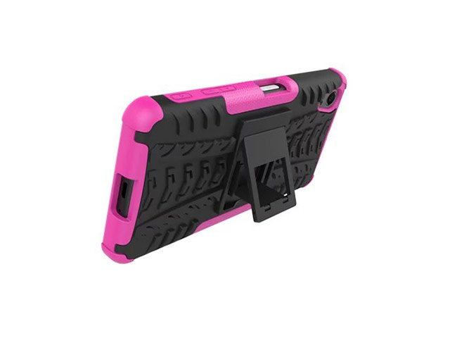Чехол Yotrix Shockproof case для Sony Xperia X (розовый, пластиковый)