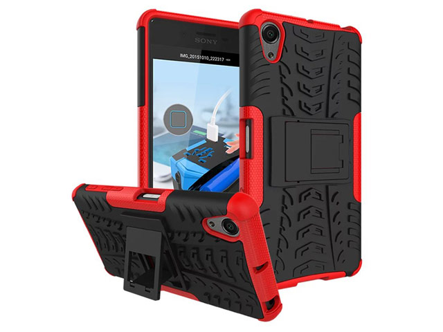Чехол Yotrix Shockproof case для Sony Xperia X (красный, пластиковый)