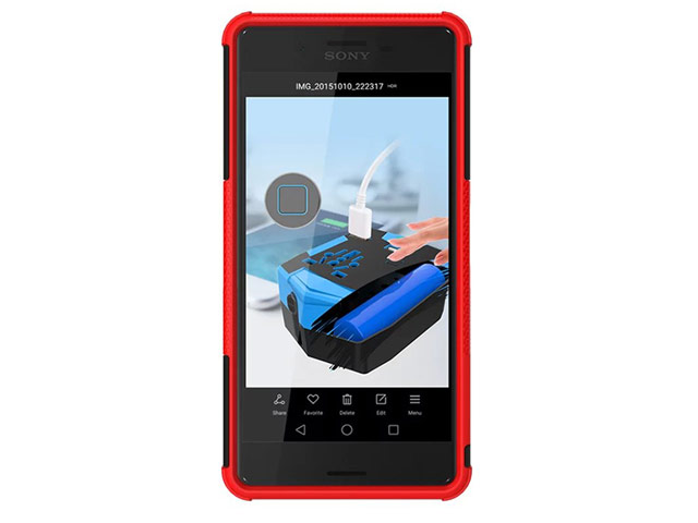 Чехол Yotrix Shockproof case для Sony Xperia X (красный, пластиковый)