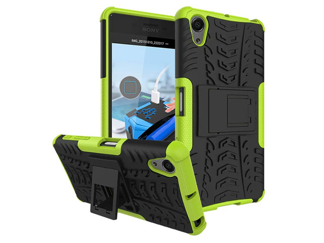 Чехол Yotrix Shockproof case для Sony Xperia X (зеленый, пластиковый)