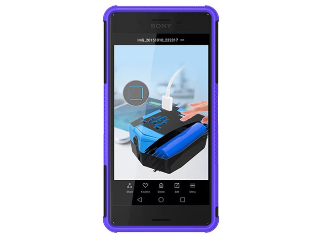 Чехол Yotrix Shockproof case для Sony Xperia X (фиолетовый, пластиковый)