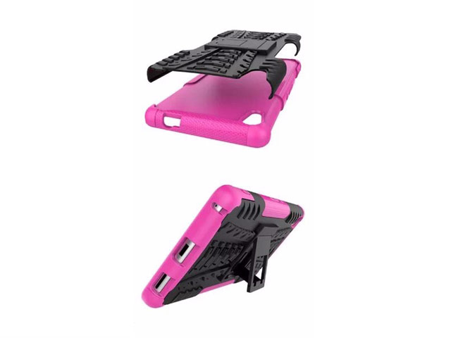 Чехол Yotrix Shockproof case для Sony Xperia XA (розовый, пластиковый)
