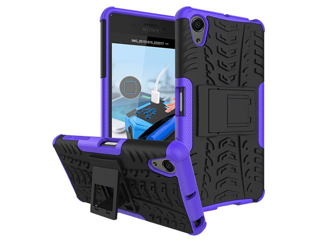 Чехол Yotrix Shockproof case для Sony Xperia X Performance (фиолетовый, пластиковый)
