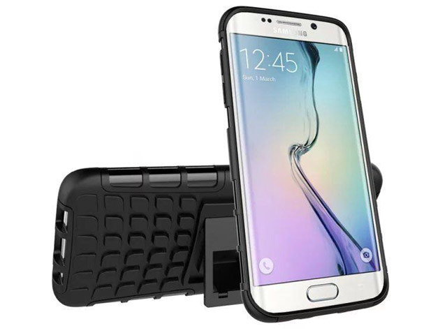 Чехол Yotrix Shockproof case для Samsung Galaxy S7 edge (черный, пластиковый)