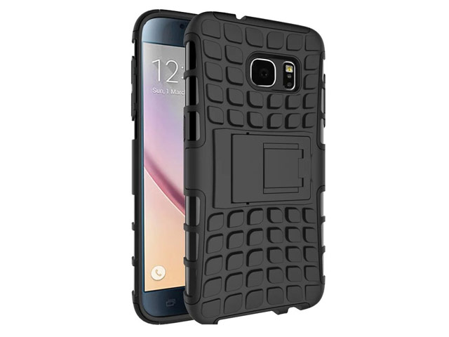 Чехол Yotrix Shockproof case для Samsung Galaxy S7 (черный, пластиковый)