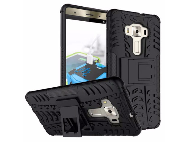 Чехол Yotrix Shockproof case для Asus Zenfone 3 Deluxe ZS570KL (черный, пластиковый)