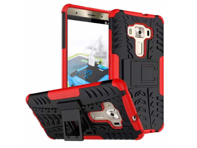 Чехол Yotrix Shockproof case для Asus Zenfone 3 Deluxe ZS570KL (красный, пластиковый)