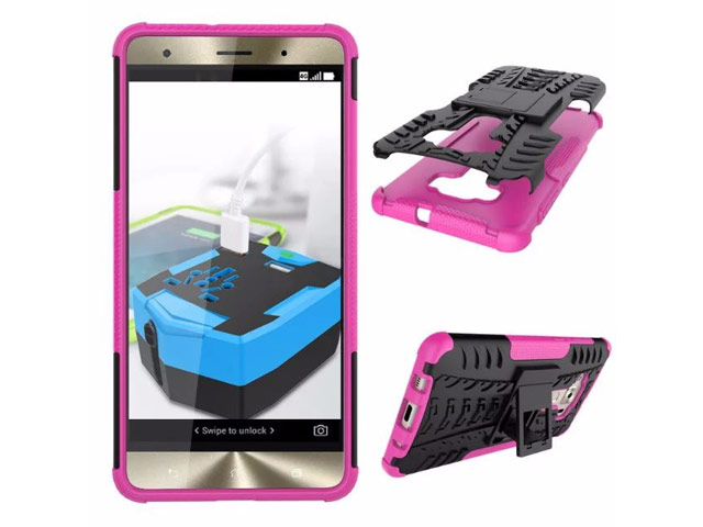 Чехол Yotrix Shockproof case для Asus Zenfone 3 Deluxe ZS570KL (розовый, пластиковый)