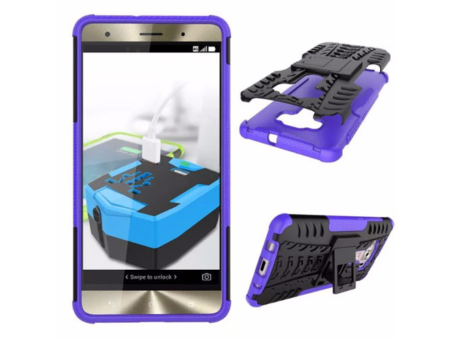 Чехол Yotrix Shockproof case для Asus Zenfone 3 Deluxe ZS570KL (фиолетовый, пластиковый)