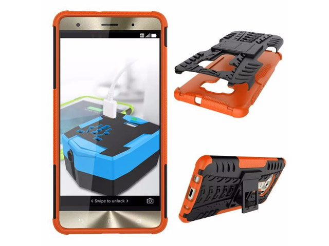 Чехол Yotrix Shockproof case для Asus Zenfone 3 Deluxe ZS570KL (оранжевый, пластиковый)