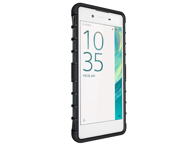 Чехол Yotrix Shockproof case для Sony Xperia E5 (черный, пластиковый)