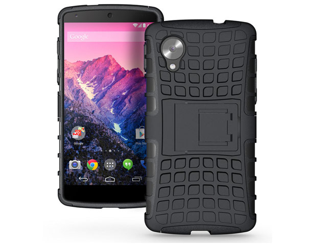 Чехол Yotrix Shockproof case для LG Google Nexus 5 (черный, пластиковый)