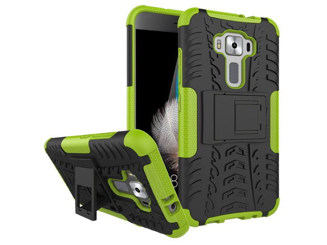 Чехол Yotrix Shockproof case для Asus Zenfone 3 ZE520KL (зеленый, пластиковый)