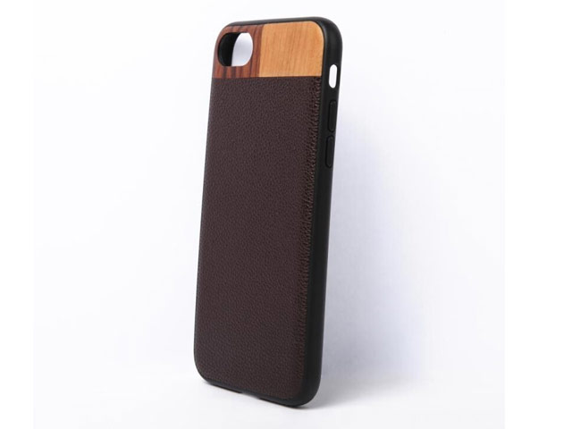 Чехол iPearl L-Wood case для Apple iPhone 7 (темно-коричневый, кожаный)