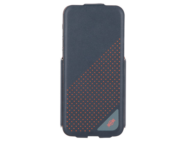 Чехол X-doria Dash Flip Case для Apple iPhone 5 (темно-синий/оранжевый, кожанный)
