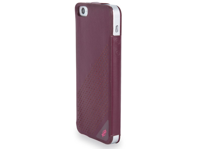 Чехол X-doria Dash Suit Case для Apple iPhone 5 (фиолетовый/розовый, кожанный)