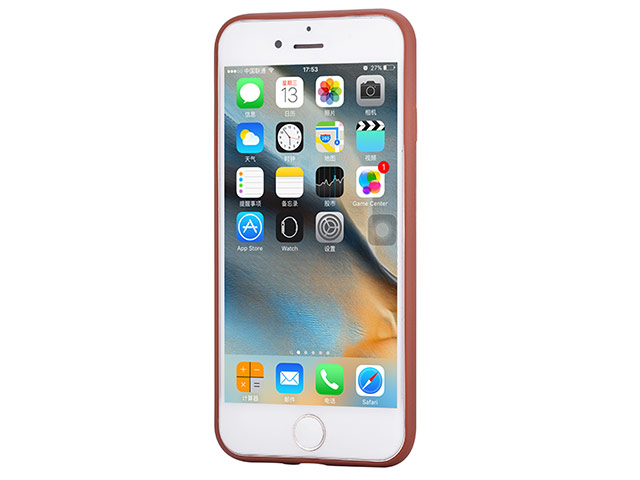 Чехол Devia Jelly Slim Leather case для Apple iPhone 7 plus (темно-красный, винилискожа)